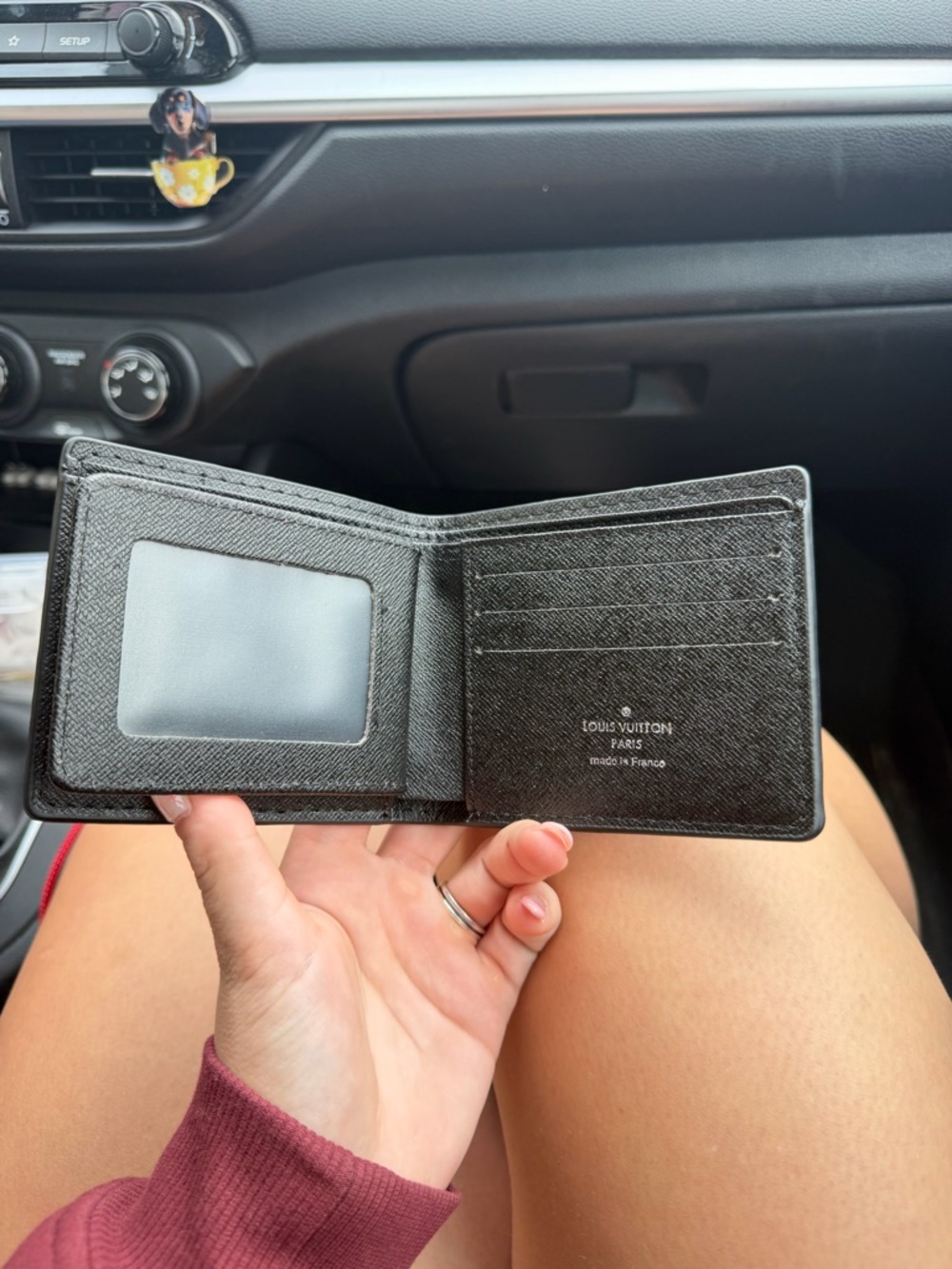 Louis Vuitton Black Embossed Monogram Money Clip Wallet - Picture 3 of 4